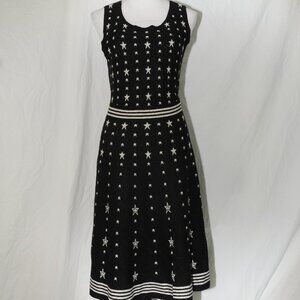 Sweater Dress Black Midi with Silver Sparkle Stars Torrid Womens Size 2 GUC